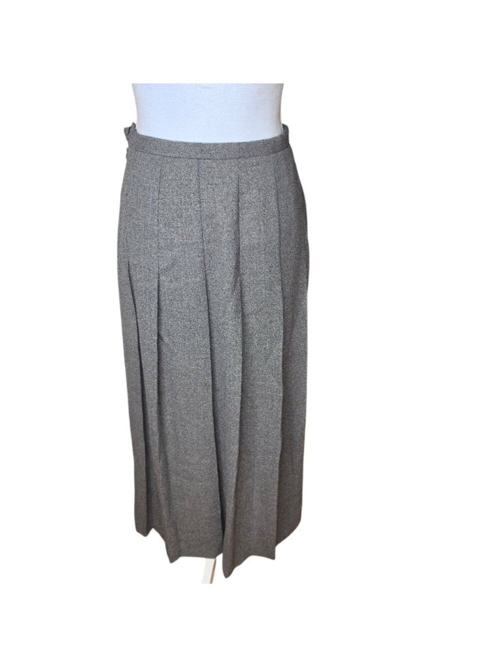 Vintage 90s J McLaughlin Wool Pleated Maxi Skirt XS 25 Waist Gray Dark Academia
